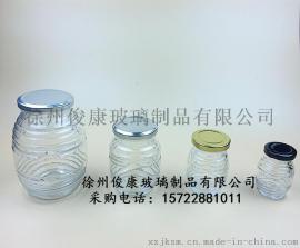 螺纹蜂蜜形状蜂蜜瓶金属盖子高档玻璃瓶一斤装2斤装特价500h1000g